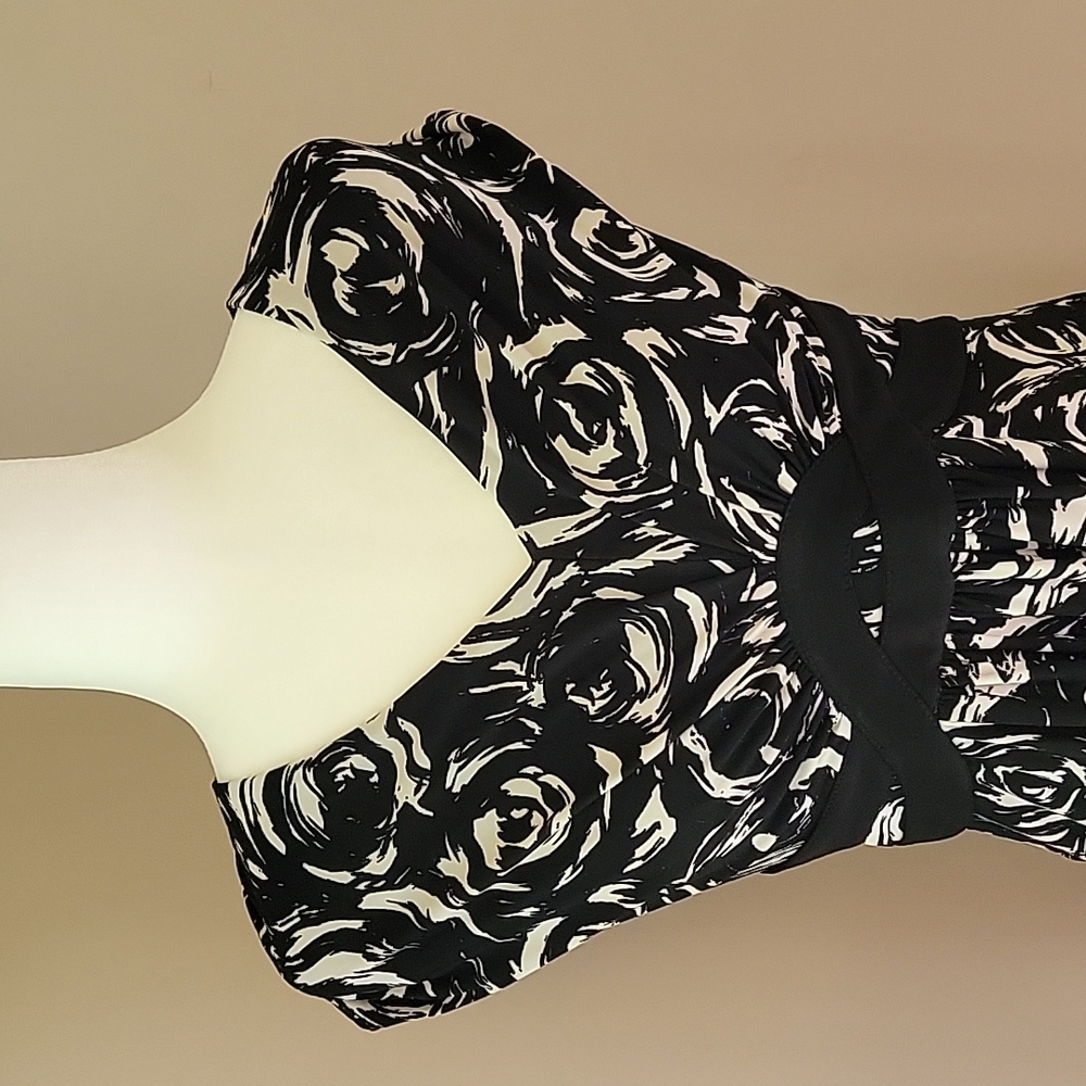 Jones New York Black and White Dress Size 6 - Picture 3 of 8